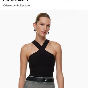 aritzia Babaton Sculpt Knit Criss Cross Tank